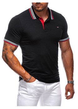 Koszulka męska Polo bez nadruku 1995S - czarna ze sklepu Edoti w kategorii T-shirty męskie - zdjęcie 174140710