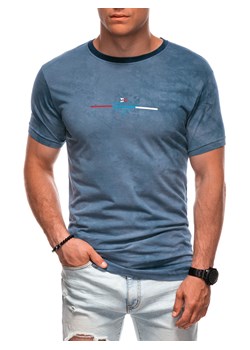 T-shirt męski z nadrukiem 2014S - niebieski ze sklepu Edoti w kategorii T-shirty męskie - zdjęcie 174140711