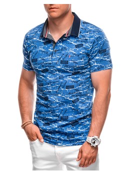 Koszulka męska Polo z nadrukiem 1998S - niebieska ze sklepu Edoti w kategorii T-shirty męskie - zdjęcie 174140743