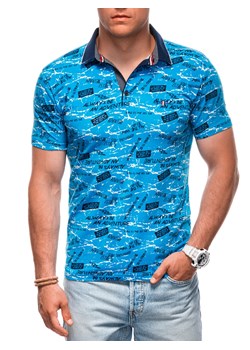 Koszulka męska Polo z nadrukiem 1998S - jasnoniebieska ze sklepu Edoti w kategorii T-shirty męskie - zdjęcie 174140750