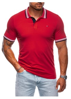 Koszulka męska Polo bez nadruku 1995S - czerwona ze sklepu Edoti w kategorii T-shirty męskie - zdjęcie 174140784