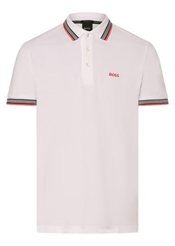 BOSS Green Męska koszulka polo - Paddy Mężczyźni Bawełna biały jednolity ze sklepu vangraaf w kategorii T-shirty męskie - zdjęcie 174141112