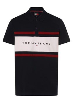 Tommy Jeans Męska koszulka polo Mężczyźni Bawełna granatowy jednolity ze sklepu vangraaf w kategorii T-shirty męskie - zdjęcie 174141123