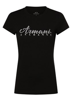 Armani Exchange Koszulka damska Kobiety Bawełna czarny jednolity ze sklepu vangraaf w kategorii Bluzki damskie - zdjęcie 174141160