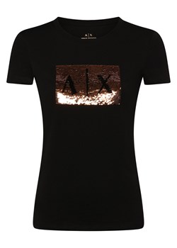 Armani Exchange Koszulka damska Kobiety Bawełna czarny jednolity ze sklepu vangraaf w kategorii Bluzki damskie - zdjęcie 174141161