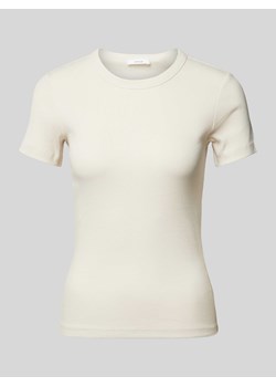 T-shirt z prążkowaniem model ‘Samuna’ ze sklepu Peek&Cloppenburg  w kategorii Bluzki damskie - zdjęcie 174141730