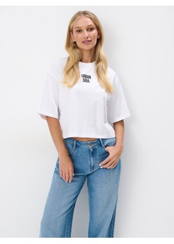 Mohito - T-shirt z napisem - biały ze sklepu Mohito w kategorii Bluzki damskie - zdjęcie 174144382