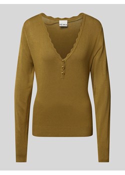 Sweter z dzianiny z dekoltem w serek model ‘DIANE’ ze sklepu Peek&Cloppenburg  w kategorii Swetry damskie - zdjęcie 174146280