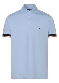 Tommy Hilfiger Męska koszulka polo Mężczyźni Bawełna jasnoniebieski jednolity ze sklepu vangraaf w kategorii T-shirty męskie - zdjęcie 174146724