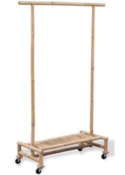 Bambusowy wieszak na kółkach E4-C78 - id: 13276 - marki Elior - 174147372 Bambusowy wieszak na kółkach E4-C78 ze sklepu Edinos.pl w kategorii Dom - zdjęcie 174147372