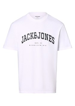 Jack & Jones Koszulka męska - JJECaleb Mężczyźni Bawełna biały nadruk ze sklepu vangraaf w kategorii T-shirty męskie - zdjęcie 174150012