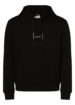 Armani Exchange Męski sweter z kapturem Mężczyźni Bawełna czarny jednolity ze sklepu vangraaf w kategorii Bluzy męskie - zdjęcie 174150034