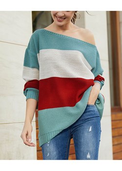 LA Angels Sweter w kolorze turkusowo-bordowo-kremowym ze sklepu Limango Polska w kategorii Swetry damskie - zdjęcie 174151224