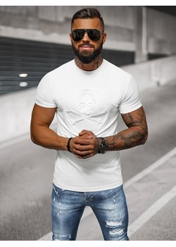 T-shirt męski slim fit biały OZONEE NB/MT3103 ze sklepu ozonee.pl w kategorii T-shirty męskie - zdjęcie 174152723