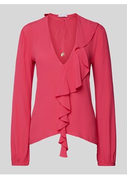 Bluzka z wiązaniem pod szyją z wiskozy z falbaną ze sklepu Peek&Cloppenburg  w kategorii Bluzki damskie - zdjęcie 174152841