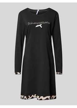 Koszula nocna z prążkowanym,okrągłym dekoltem model ‘Schmusekatze’ ze sklepu Peek&Cloppenburg  w kategorii Koszule nocne - zdjęcie 174153000