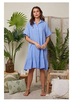 Lin Passion Lniana sukienka w kolorze błękitnym ze sklepu Limango Polska w kategorii Sukienki - zdjęcie 174153693