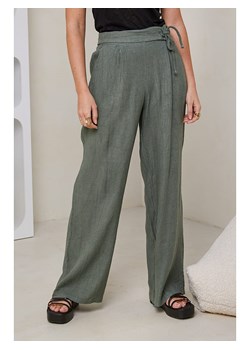 Rodier Lin Lniane spodnie w kolorze khaki ze sklepu Limango Polska w kategorii Spodnie damskie - zdjęcie 174153743