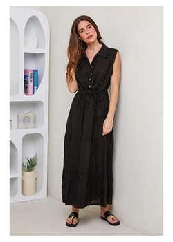 Rodier Lin Lniana sukienka w kolorze czarnym ze sklepu Limango Polska w kategorii Sukienki - zdjęcie 174153762