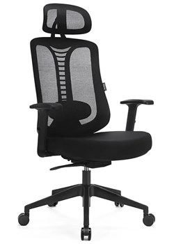 Czarny ergonomiczny biurowy fotel z mechanizmem bujania - Biosio ze sklepu Edinos.pl w kategorii Krzesła biurowe - zdjęcie 174154644