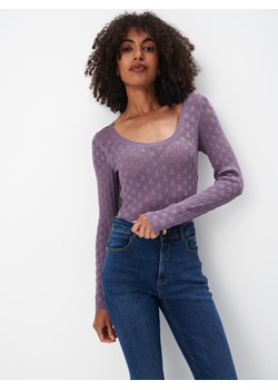Mohito - Dopasowany fioletowy sweter - fioletowy ze sklepu Mohito w kategorii Swetry damskie - zdjęcie 174154883