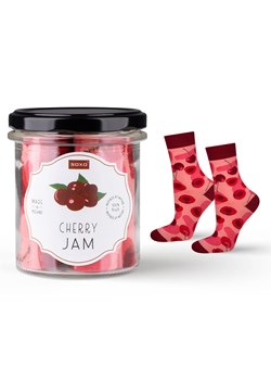 Skarpetki damskie różowe SOXO cherry jam w słoiku ze sklepu Sklep SOXO w kategorii Skarpetki damskie - zdjęcie 174155194