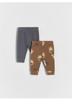 Reserved - Strukturalne spodnie 2 pack - brązowy ze sklepu Reserved w kategorii Odzież dla niemowląt - zdjęcie 174158274