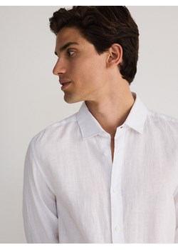 Reserved - Lniana koszula regular fit - biały ze sklepu Reserved w kategorii Koszule męskie - zdjęcie 174159253