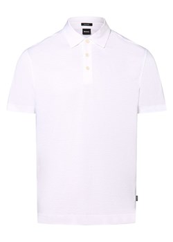 BOSS Męska koszulka polo - Press 50 Mężczyźni Lyocell biały jednolity ze sklepu vangraaf w kategorii T-shirty męskie - zdjęcie 174159661