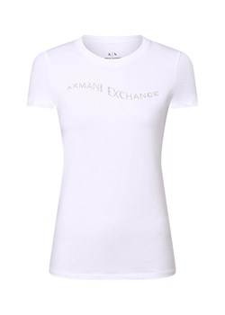 Armani Exchange Koszulka damska Kobiety Bawełna biały jednolity ze sklepu vangraaf w kategorii Bluzki damskie - zdjęcie 174159664