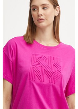 Dkny t-shirt bawełniany damski kolor różowy DP4T9851 ze sklepu ANSWEAR.com w kategorii Bluzki damskie - zdjęcie 174160303