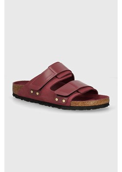 Birkenstock klapki skórzane Uji damskie kolor różowy 1028554 ze sklepu PRM w kategorii Klapki damskie - zdjęcie 174160920