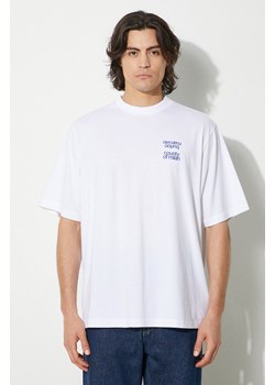 Marcelo Burlon t-shirt bawełniany MCBM Slogan Over Tee męski kolor biały z nadrukiem CMAA054F24JER0070145 ze sklepu PRM w kategorii T-shirty męskie - zdjęcie 174161152