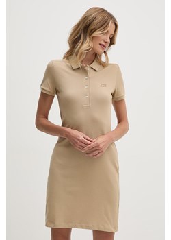 Lacoste sukienka kolor beżowy mini prosta ze sklepu PRM w kategorii Sukienki - zdjęcie 174161182