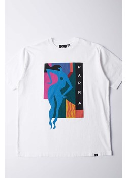 by Parra t-shirt bawełniany Beached And Blank męski kolor biały z nadrukiem 51300 ze sklepu PRM w kategorii T-shirty męskie - zdjęcie 174161290