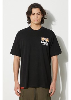 AAPE t-shirt bawełniany Basic Tee męski kolor czarny z nadrukiem AAPTEM1492XXM ze sklepu PRM w kategorii T-shirty męskie - zdjęcie 174161310
