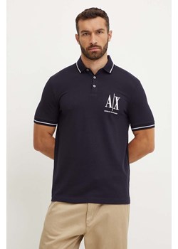 Armani Exchange polo męski kolor granatowy z aplikacją ze sklepu ANSWEAR.com w kategorii T-shirty męskie - zdjęcie 174165883