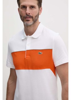 Lacoste polo bawełniane kolor biały wzorzysty PH2847 ze sklepu ANSWEAR.com w kategorii T-shirty męskie - zdjęcie 174166113