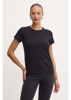 Pinko t-shirt bawełniany damski kolor czarny 100355 A227 ze sklepu ANSWEAR.com w kategorii Bluzki damskie - zdjęcie 174166343
