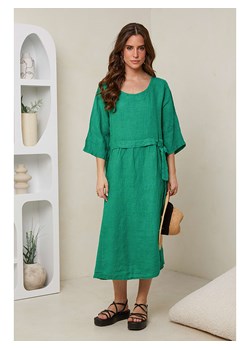 Rodier Lin Lniana sukienka w kolorze zielonym ze sklepu Limango Polska w kategorii Sukienki - zdjęcie 174166890