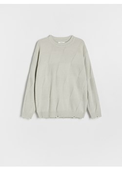 Reserved - Żakardowy sweter oversize - jasnoszary ze sklepu Reserved w kategorii Swetry chłopięce - zdjęcie 174167614