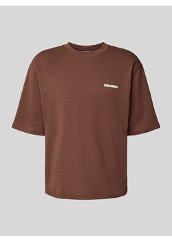 T-shirt z prążkowanym okrągłym dekoltem ze sklepu Peek&Cloppenburg  w kategorii T-shirty męskie - zdjęcie 174167734