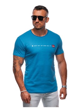T-shirt męski z nadrukiem 2013S - jasnoniebieski ze sklepu Edoti w kategorii T-shirty męskie - zdjęcie 174167952