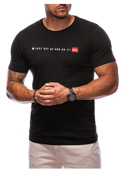 T-shirt męski z nadrukiem 2013S - czarny ze sklepu Edoti w kategorii T-shirty męskie - zdjęcie 174167982