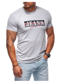 T-shirt męski z nadrukiem 2012S - szary ze sklepu Edoti w kategorii T-shirty męskie - zdjęcie 174167994