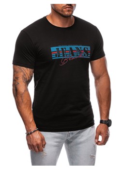 T-shirt męski z nadrukiem 2012S - czarny ze sklepu Edoti w kategorii T-shirty męskie - zdjęcie 174168003