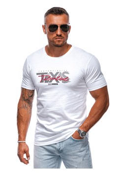 T-shirt męski z nadrukiem 2010S - biały ze sklepu Edoti w kategorii T-shirty męskie - zdjęcie 174168011