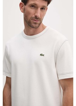 Lacoste t-shirt bawełniany męski kolor beżowy gładki TH2829 ze sklepu ANSWEAR.com w kategorii T-shirty męskie - zdjęcie 174170490