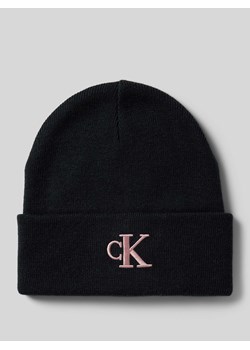 Czapka beanie z szerokim brzegiem i wyhaftowanym logo ze sklepu Peek&Cloppenburg  w kategorii Czapki zimowe damskie - zdjęcie 174170782