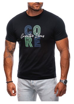 T-shirt męski z nadrukiem 2001S - czarny ze sklepu Edoti w kategorii T-shirty męskie - zdjęcie 174170984